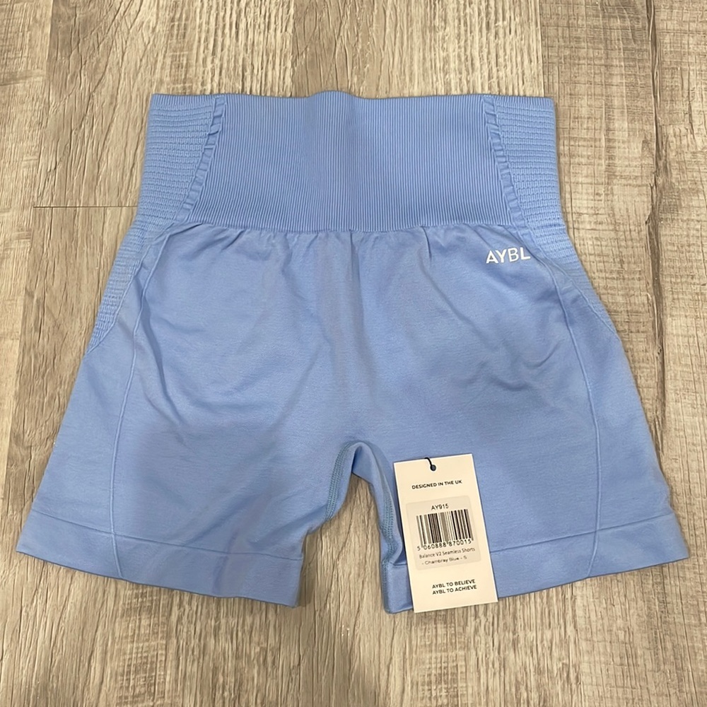 AYBL Balance V2 Seamless Shorts in Chambray Blue Size Small